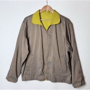 Mycra Pac Jacket Sz M / L Reversible Windbreaker Brown Green Travel Lagenlook